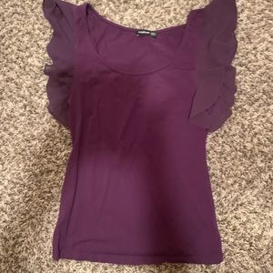 Purple flutter sleeve top size small!